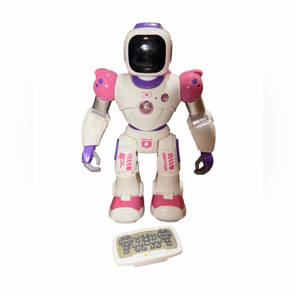 Interactive Pink & White Learning Robot Toy with Remote - Kids Educational Play